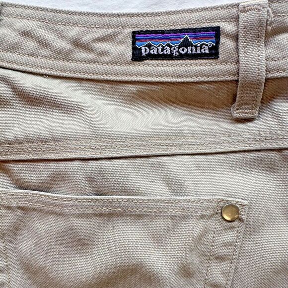 Patagonia Workender Canvas Khaki Pants Mens 31 Short Abrasion Resistant Burlap - Picture 7 of 13